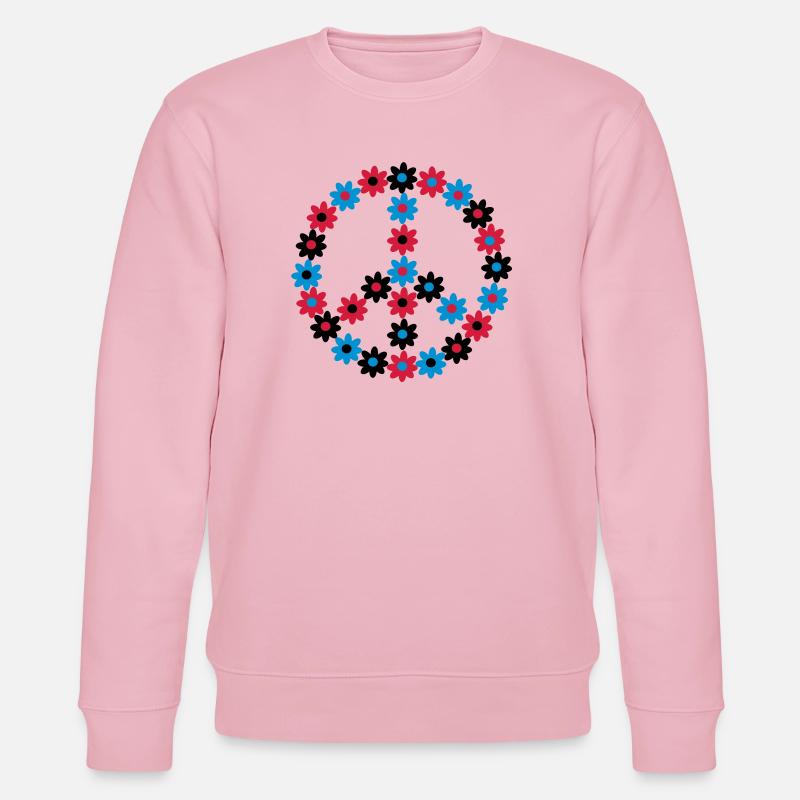 Blumen Friedenszeichen - Stanley/Stella Unisex Bio-Sweatshirt CHANGER  - Hellrosa