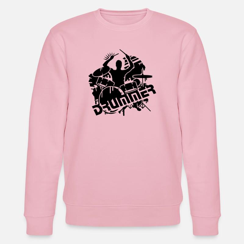 A DRUMMER ON HIS DRUMS - Stanley/Stella CHANGER Unisex Organic Sweatshirt - cotton pink
