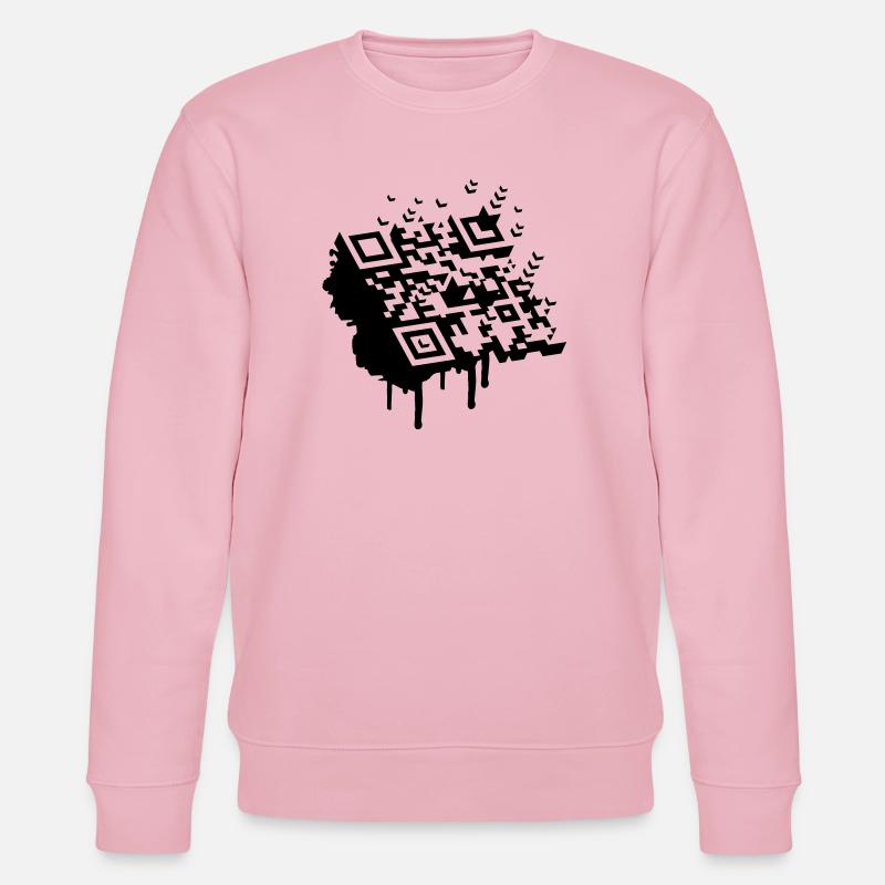 3D Barcode als Graffiti - Stanley/Stella Unisex Bio-Sweatshirt CHANGER  - Hellrosa