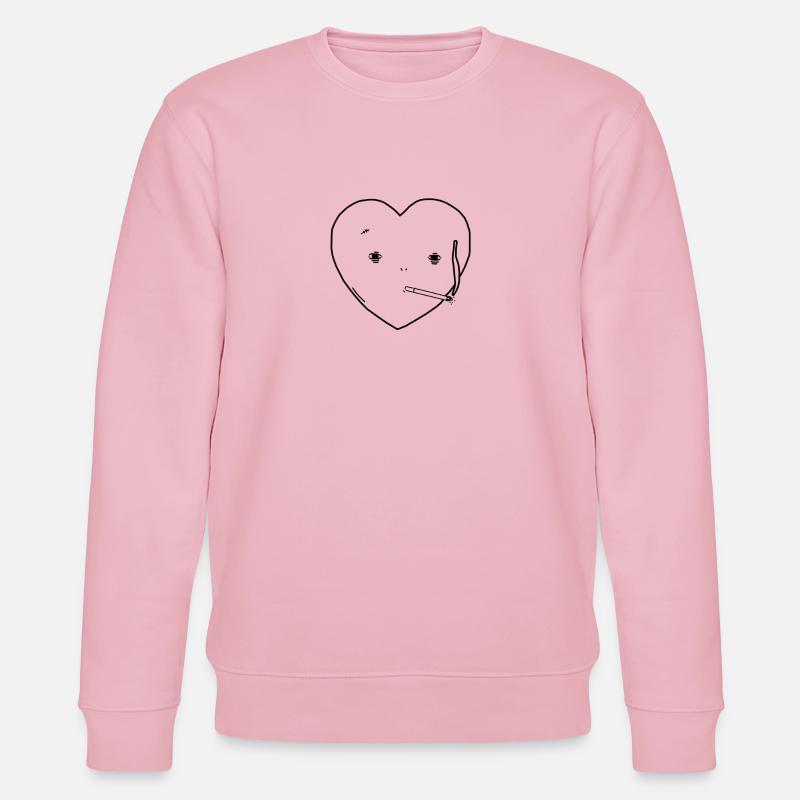 Rauchen Zigarette Herz Liebe - Stanley/Stella Unisex Bio-Sweatshirt CHANGER  - Hellrosa