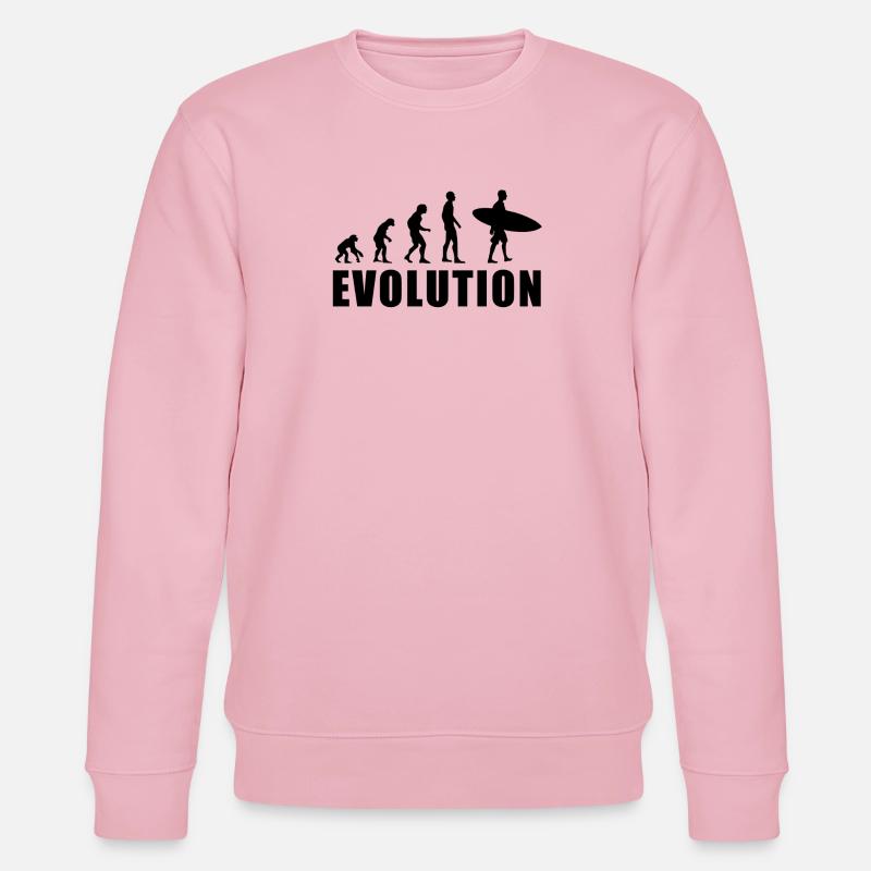 EVOLUTION Surf Schwimmen Meer Urlaub Geschenk - Stanley/Stella Unisex Bio-Sweatshirt CHANGER  - Hellrosa
