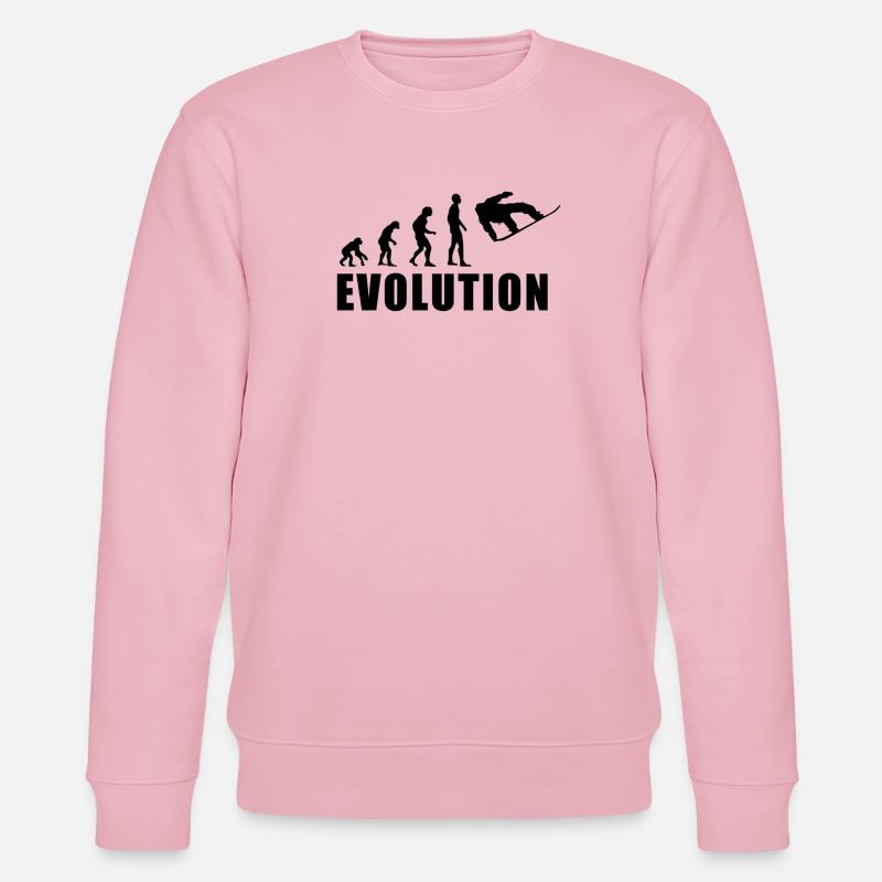 EVOLUTION SNOWBOARD Schnee Winter Geschenk - Stanley/Stella Unisex Bio-Sweatshirt CHANGER  - Hellrosa