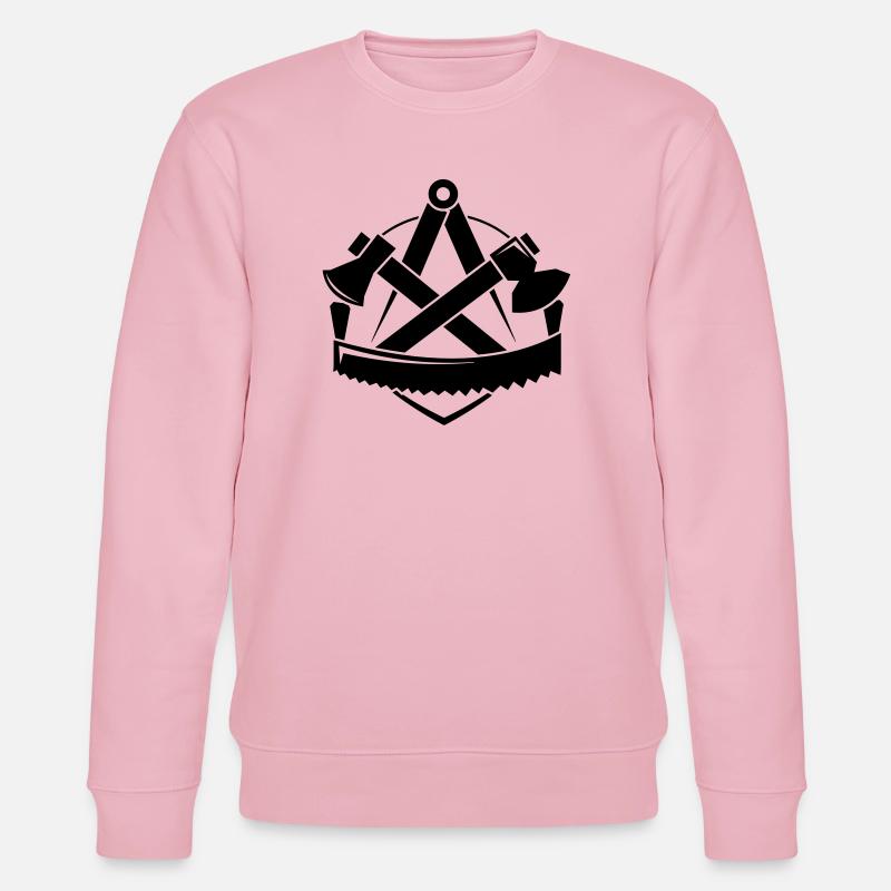 Zimmerer-Logo, Zunftzeichen - Stanley/Stella Unisex Bio-Sweatshirt CHANGER  - Hellrosa