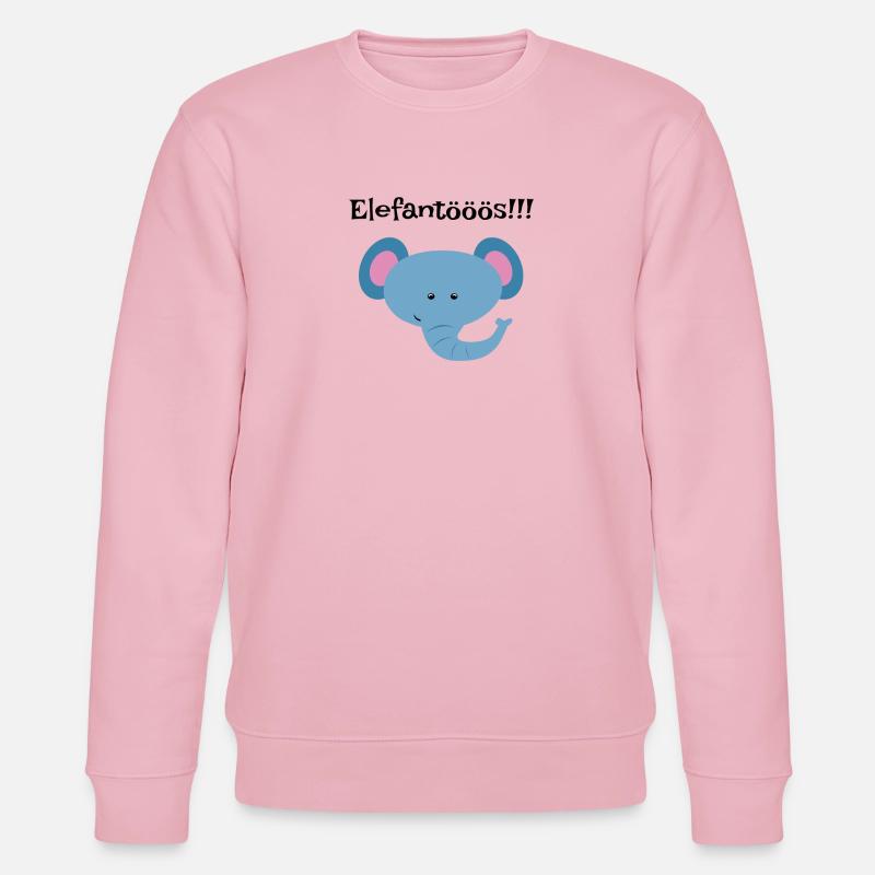 Blauer Elefantenkopf Kindershirt - Stanley/Stella Unisex Bio-Sweatshirt CHANGER  - Hellrosa