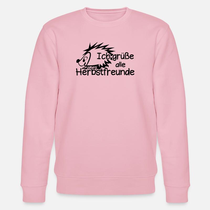 Herbstfreunde Herbst Igel Spruch Geschenk lustig - Stanley/Stella Unisex Bio-Sweatshirt CHANGER - Hellrosa