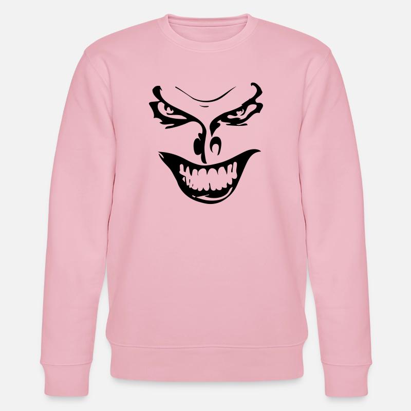 Evil Face - Stanley/Stella CHANGER Unisex Organic Sweatshirt - cotton pink