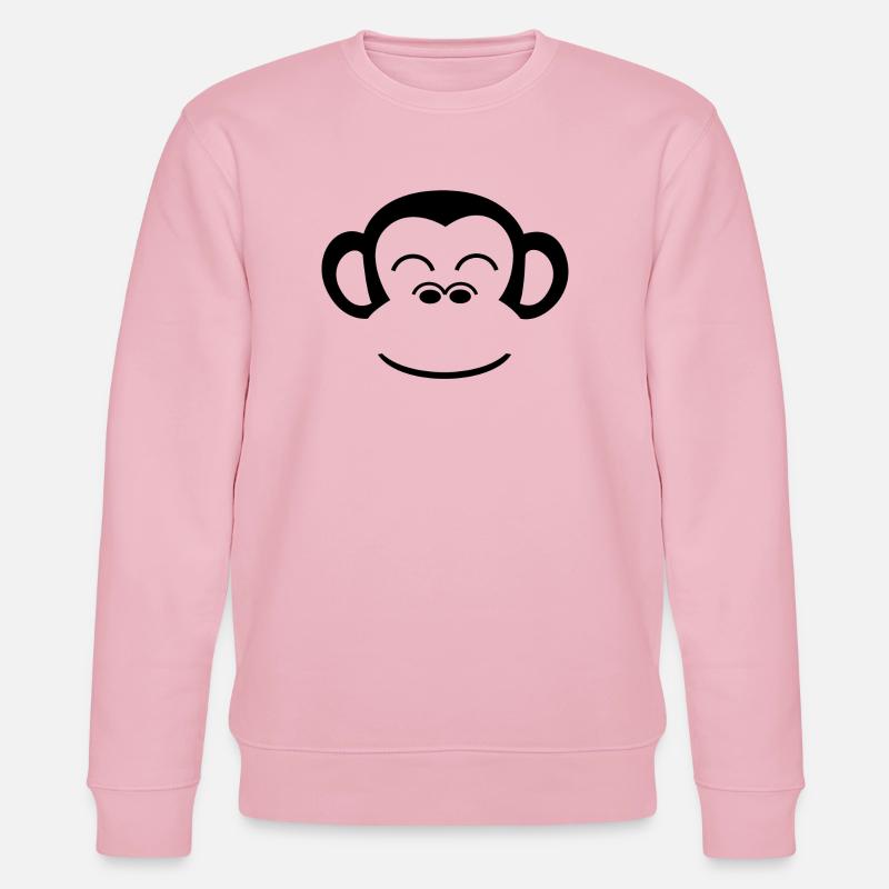 Affe Schimpanse Affengesicht Gorilla Menschenaffe - Stanley/Stella Unisex Bio-Sweatshirt CHANGER  - Hellrosa