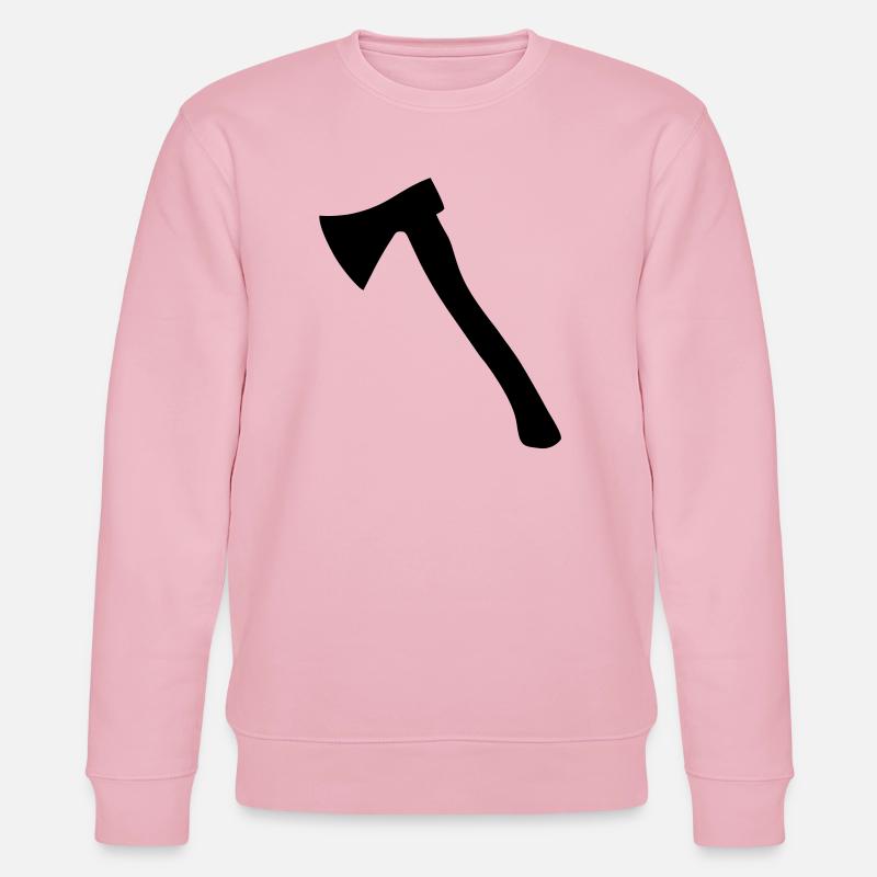 Beil (Schräg) Axt, Werkzeug, Holzhacken - Stanley/Stella Unisex Bio-Sweatshirt CHANGER - Hellrosa