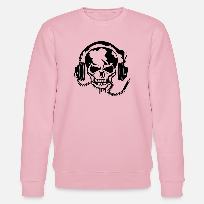 Un crâne avec un casque - Sweat bio CHANGER Stanley/Stella Unisexe - rose pâle
