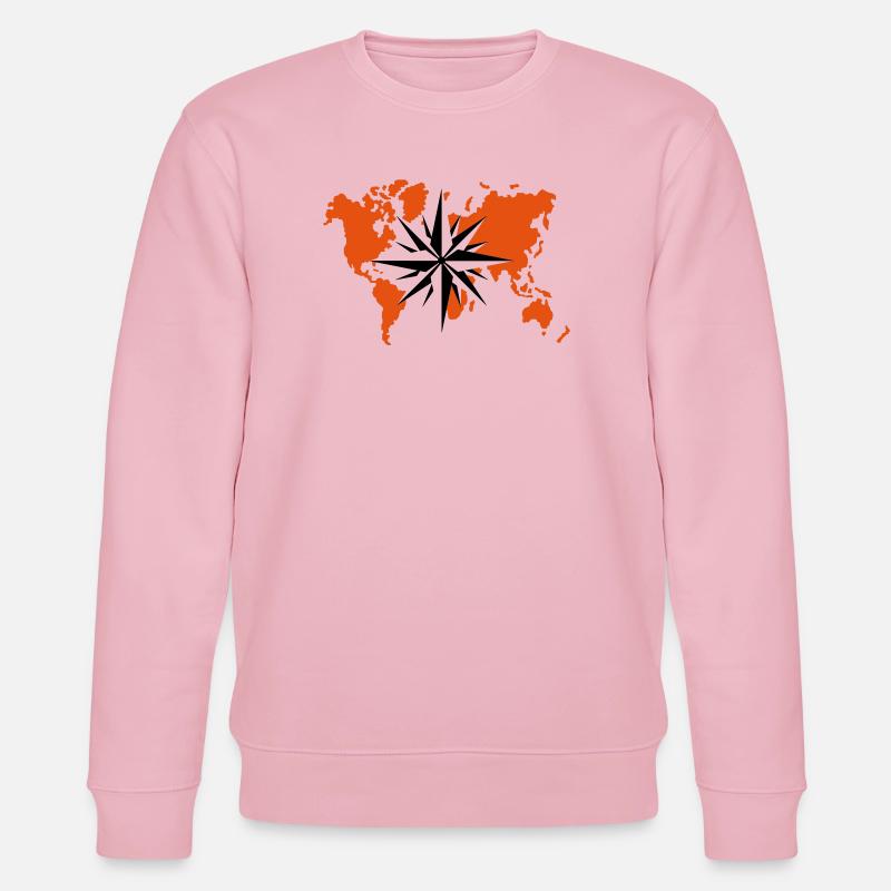 Weltatlas Windrose - Stanley/Stella Unisex Bio-Sweatshirt CHANGER - Hellrosa