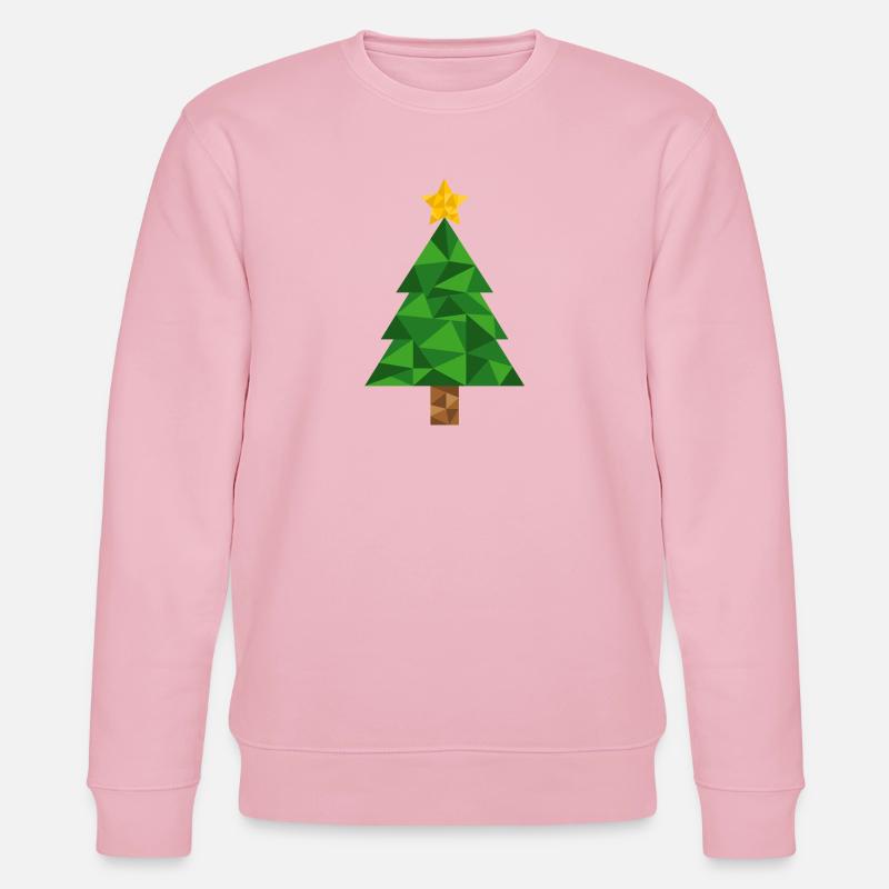 Christmas Tree Polygon Christmas Xmas Tree - Stanley/Stella CHANGER Unisex Organic Sweatshirt - cotton pink