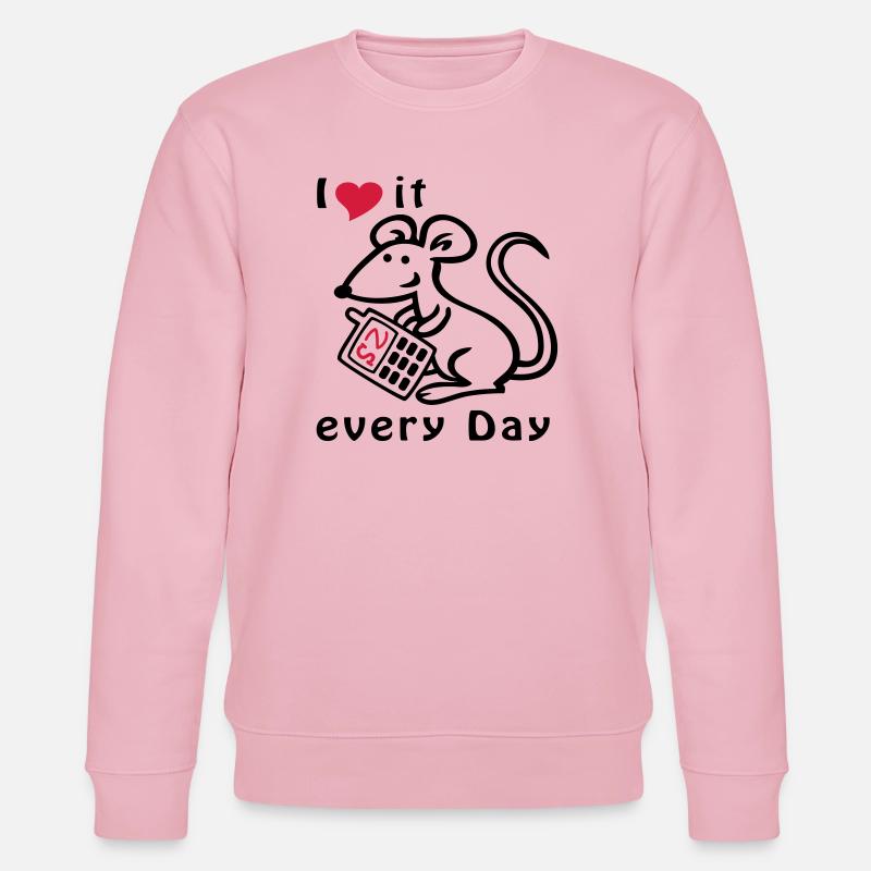 Handy, Maus, Chatten - Stanley/Stella Unisex Bio-Sweatshirt CHANGER  - Hellrosa