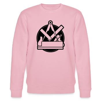 Tischler Zunft, Logo, Zunftlogo - Stanley/Stella Unisex Bio-Sweatshirt CHANGER  - Hellrosa - Vorne - Jaron (178cm) & Liana (172cm)