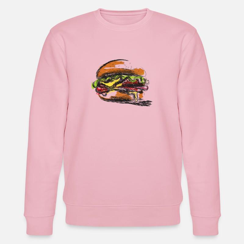 Hamburger-gefülltes Sandwich-Poster - Stanley/Stella Unisex Bio-Sweatshirt CHANGER - Hellrosa
