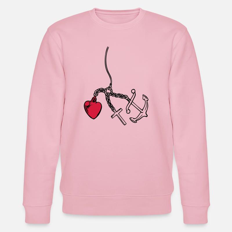 glaube liebe hoffnung herz - Stanley/Stella Unisex Bio-Sweatshirt CHANGER  - Hellrosa