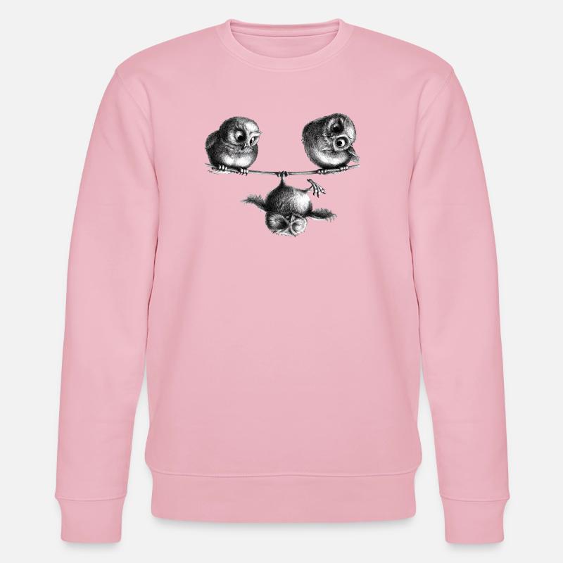 Drei Eulen - Freiheit und Spaß - Stanley/Stella Unisex Bio-Sweatshirt CHANGER - Hellrosa