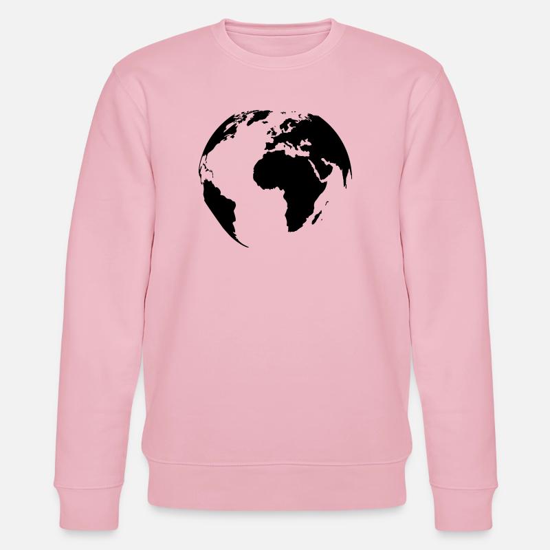weltkugel-schwarz - Stanley/Stella Unisex Bio-Sweatshirt CHANGER  - Hellrosa
