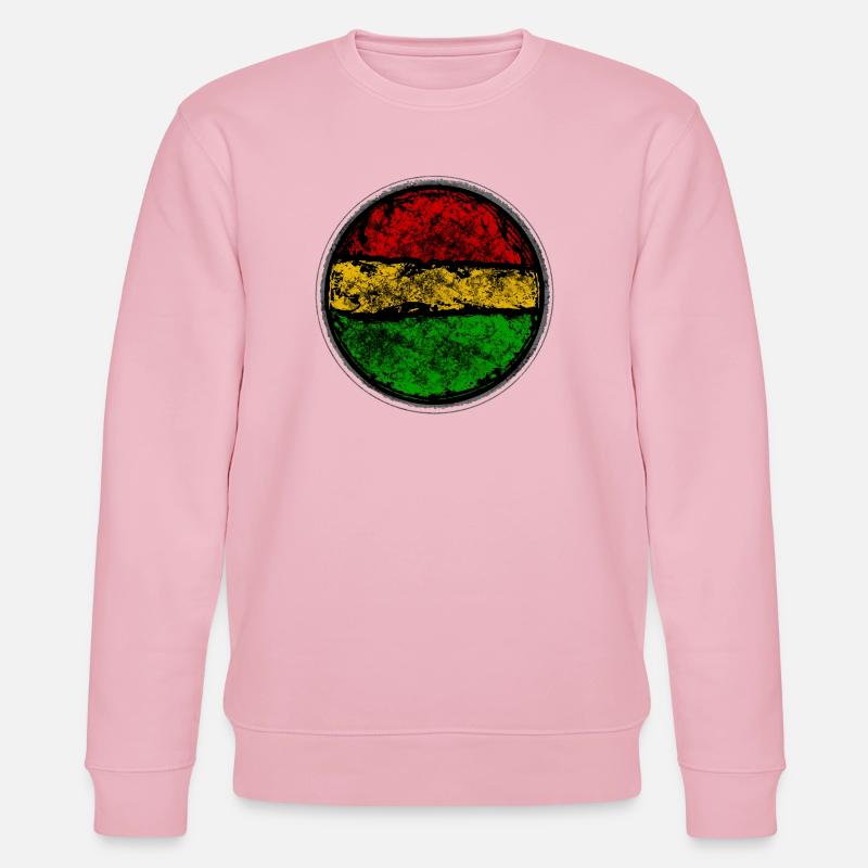 Abstraktes Retro Reggae Flag Design - Stanley/Stella Unisex Bio-Sweatshirt CHANGER  - Hellrosa