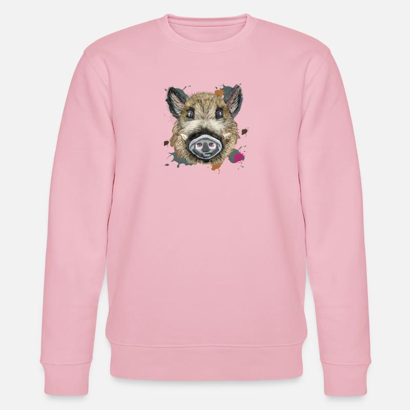 Kopf wilde Illustration - Stanley/Stella Unisex Bio-Sweatshirt CHANGER  - Hellrosa
