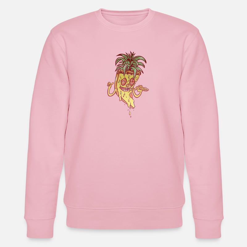 Funky Maskottchen-Ananaspizza - Stanley/Stella Unisex Bio-Sweatshirt CHANGER  - Hellrosa