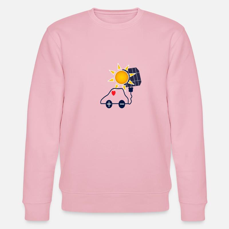 Solar Power Car with Solar Panel - Stanley/Stella CHANGER Unisex Organic Sweatshirt - cotton pink