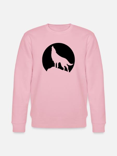 Wolf - Mond - Stanley/Stella Unisex Bio-Sweatshirt CHANGER  - Hellrosa