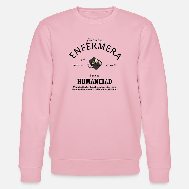 Phantastische Krankenschwester spanisch/deutsch - Stanley/Stella Unisex Bio-Sweatshirt CHANGER  - Hellrosa