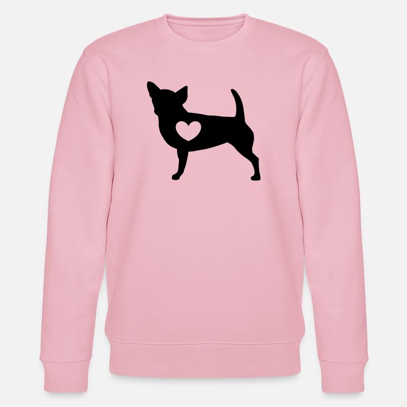Chihuahua mit Herz - Stanley/Stella Unisex Bio-Sweatshirt CHANGER  - Hellrosa