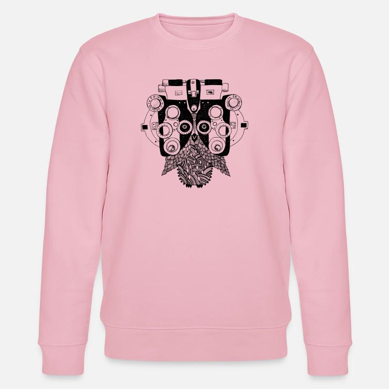 Phoropter Eule beim Sehtest - Stanley/Stella Unisex Bio-Sweatshirt CHANGER  - Hellrosa