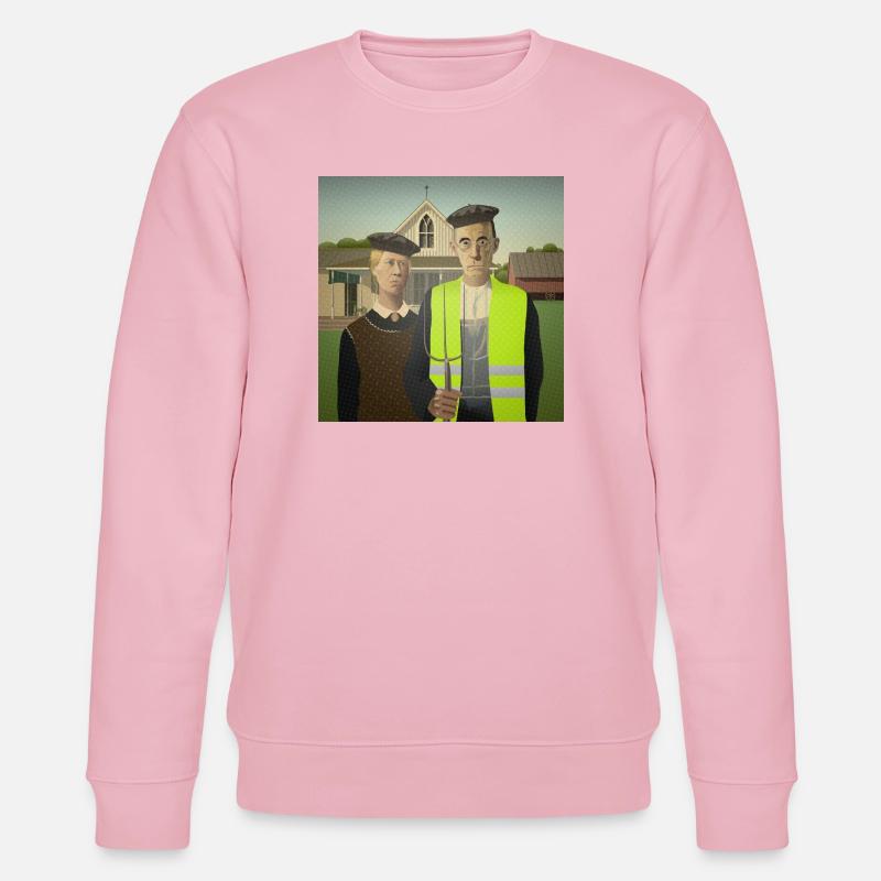 American Gothic en Gilet Jaune - Sweat bio CHANGER Stanley/Stella Unisexe - rose pâle
