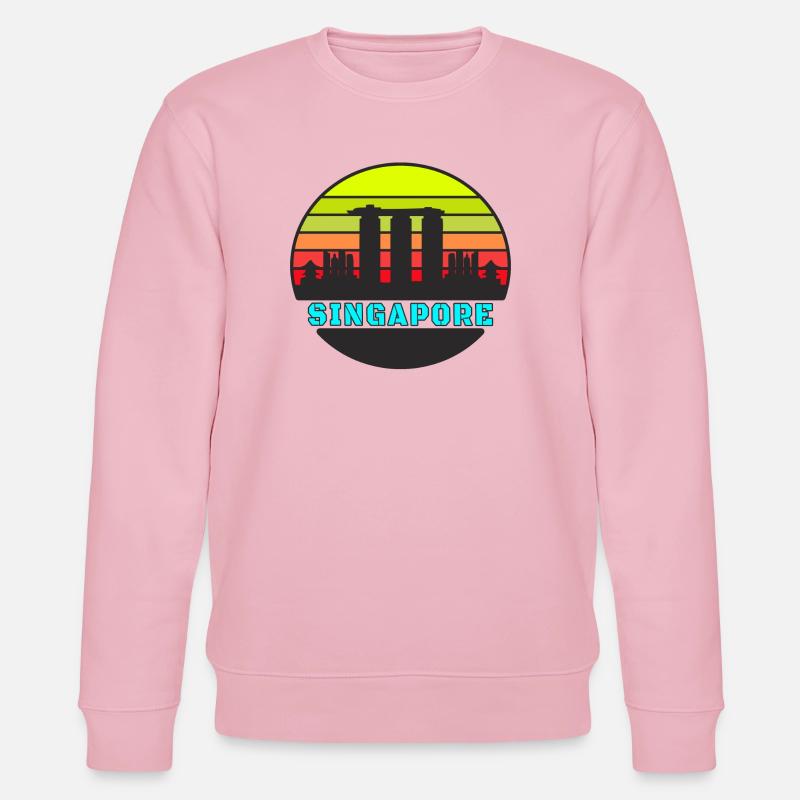 Singapur Skyline / Geschenk Singapore - Stanley/Stella Unisex Bio-Sweatshirt CHANGER - Hellrosa