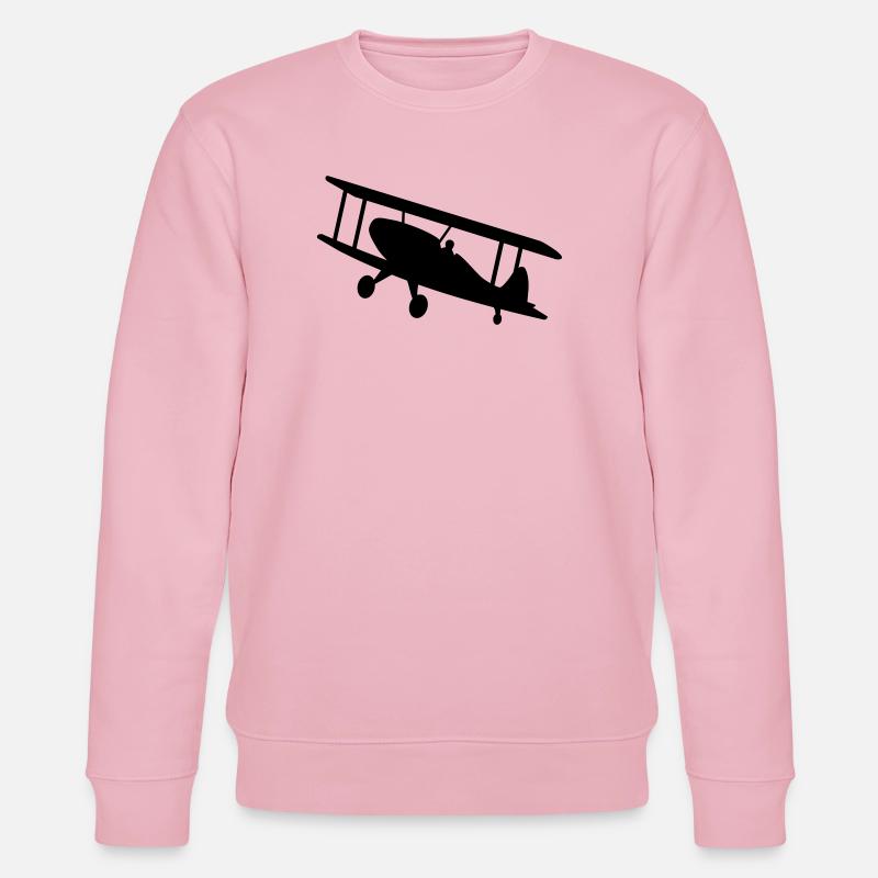 flugzeug luftfahrt doppeldecker - Stanley/Stella Unisex Bio-Sweatshirt CHANGER  - Hellrosa
