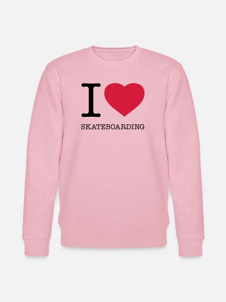 I LOVE SKATEBOARDING Skateboard - Stanley/Stella CHANGER Unisex Organic Sweatshirt - cotton pink