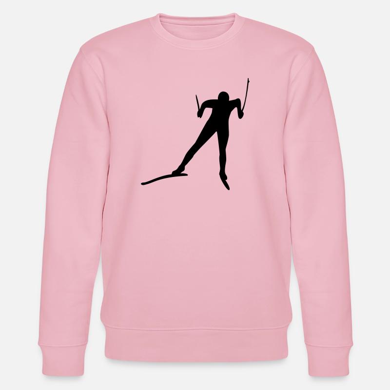 langläufer ski langlauf wintersport - Stanley/Stella Unisex Bio-Sweatshirt CHANGER  - Hellrosa