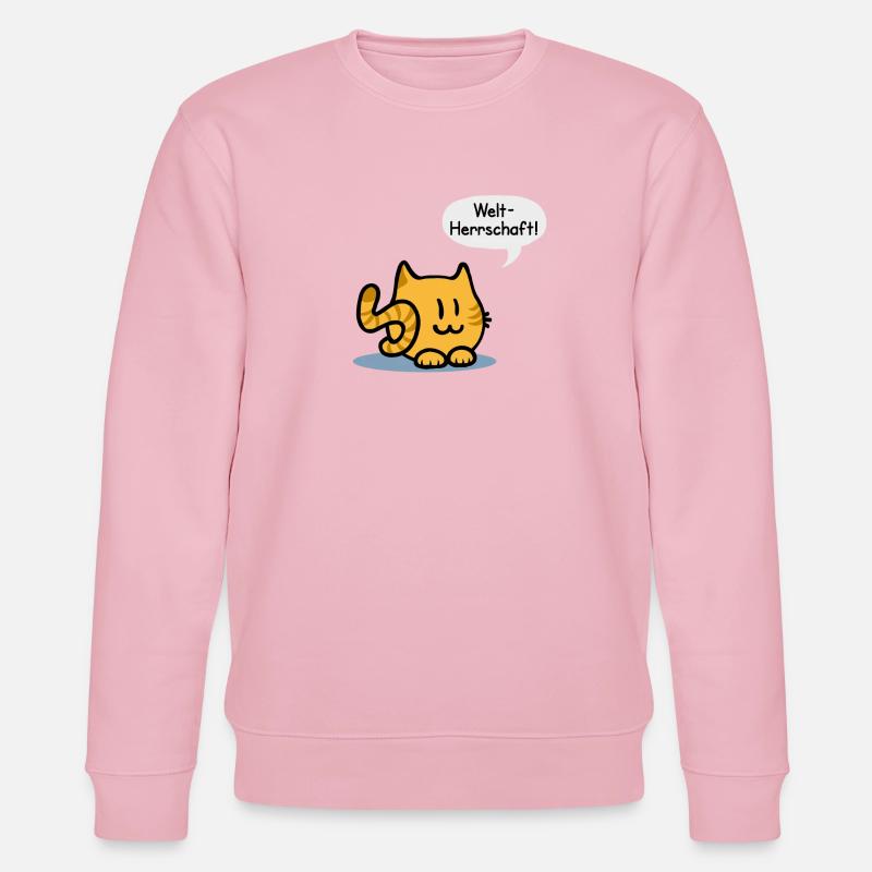 Katze Weltherrschaft - Stanley/Stella Unisex Bio-Sweatshirt CHANGER  - Hellrosa