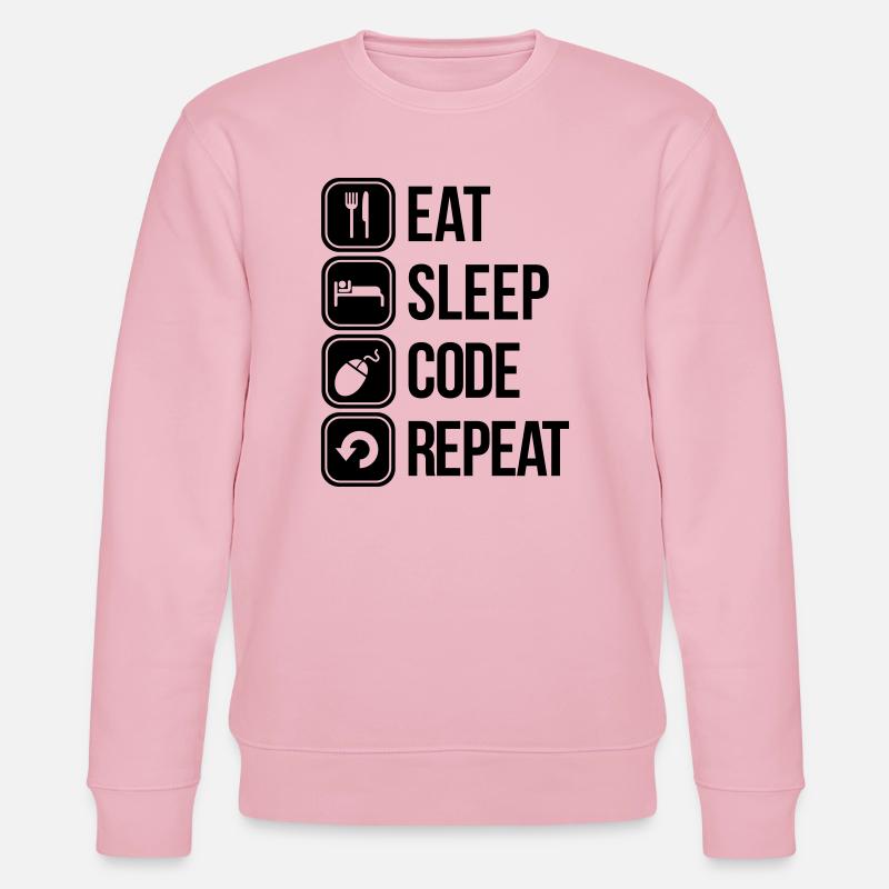 eat sleep code - Stanley/Stella Unisex Bio-Sweatshirt CHANGER  - Hellrosa