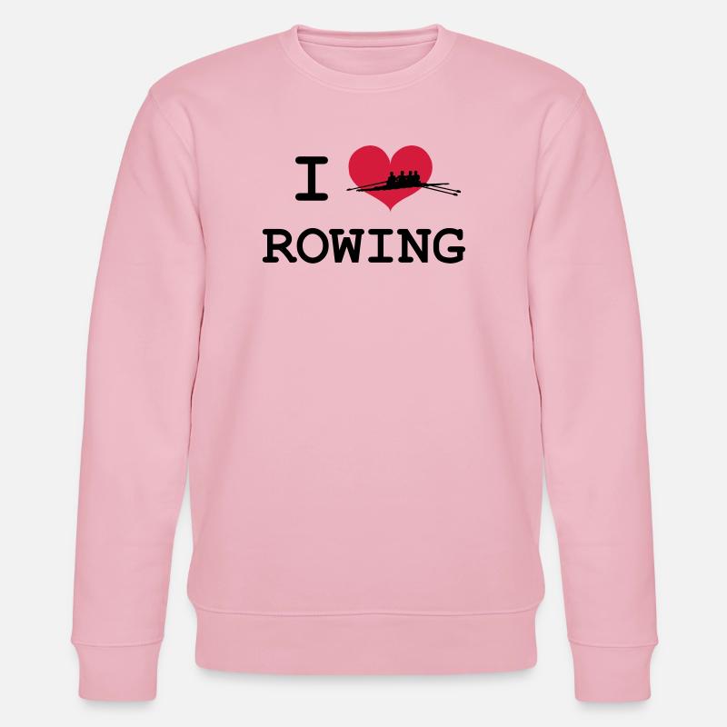 I Love Rowing - Stanley/Stella Unisex Bio-Sweatshirt CHANGER  - Hellrosa