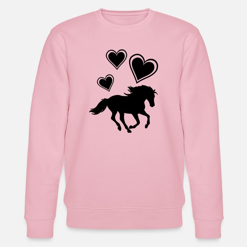 Pferd Herzen - Stanley/Stella Unisex Bio-Sweatshirt CHANGER  - Hellrosa