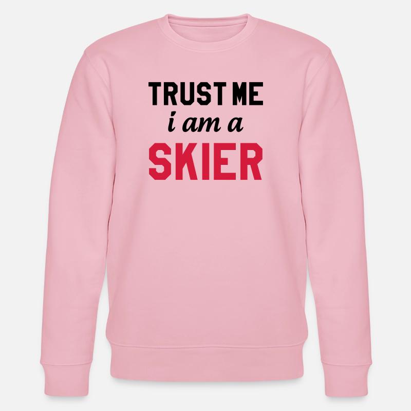 Trust me I am Skier - Sweat bio CHANGER Stanley/Stella Unisexe - rose pâle