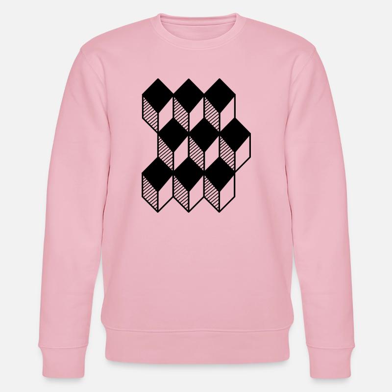 cube 3D - Stanley/Stella CHANGER Unisex Organic Sweatshirt - cotton pink