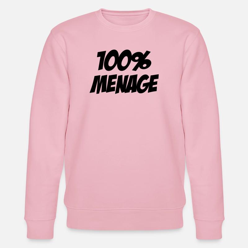 100% Ménage - Sweat bio CHANGER Stanley/Stella Unisexe - rose pâle