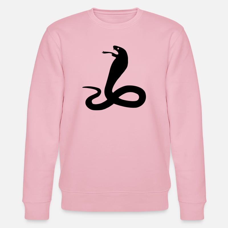 Cobra Schlange Brillenschlange - Stanley/Stella Unisex Bio-Sweatshirt CHANGER  - Hellrosa