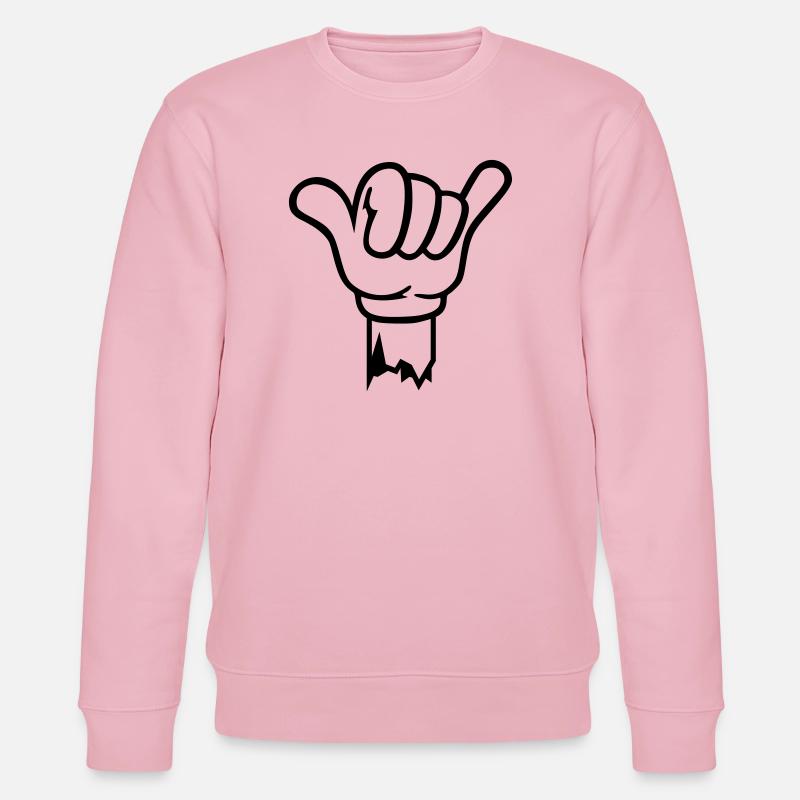 geste hand shaka - Stanley/Stella Unisex Bio-Sweatshirt CHANGER  - Hellrosa