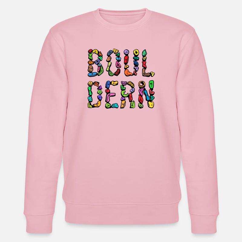 Bouldern Boulder Klettern Schrift Bergsteigen - Stanley/Stella Unisex Bio-Sweatshirt CHANGER - Hellrosa