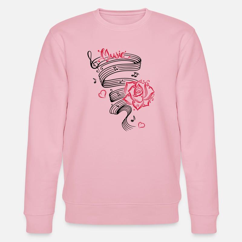 Notes musicales avec musique et fleur. - Sweat bio CHANGER Stanley/Stella Unisexe - rose pâle