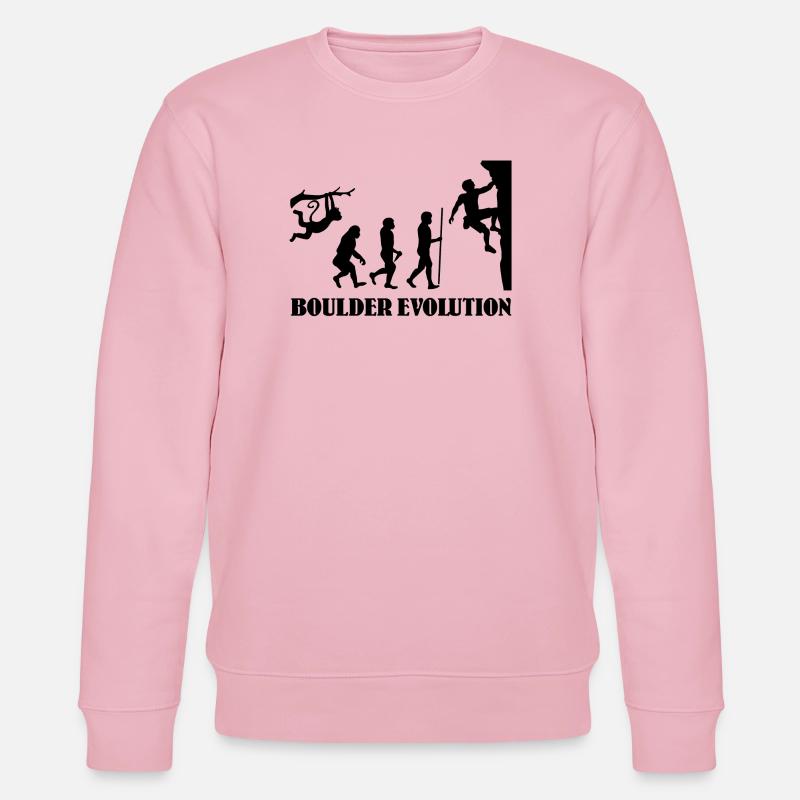 Boulder Evolution Climbing Mountaineering Boulderer - Stanley/Stella CHANGER Unisex Organic Sweatshirt - cotton pink