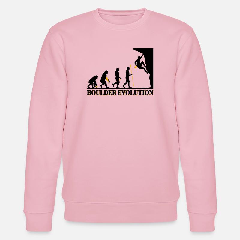 Boulder Evolution climbing mountaineering spell - Stanley/Stella CHANGER Unisex Organic Sweatshirt - cotton pink