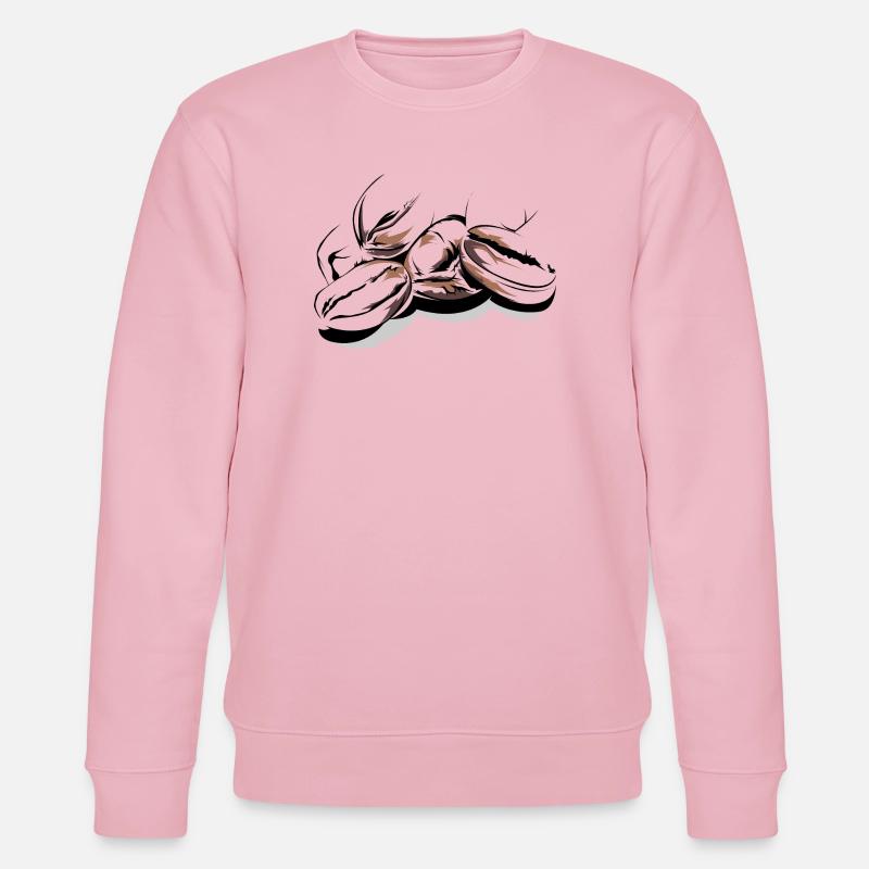 Kaffeebohnen Cafe Illustration Logo Kaffeezeit - Stanley/Stella Unisex Bio-Sweatshirt CHANGER  - Hellrosa