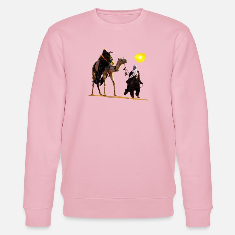 Beduine mit Kamel - Stanley/Stella Unisex Bio-Sweatshirt CHANGER  - Hellrosa