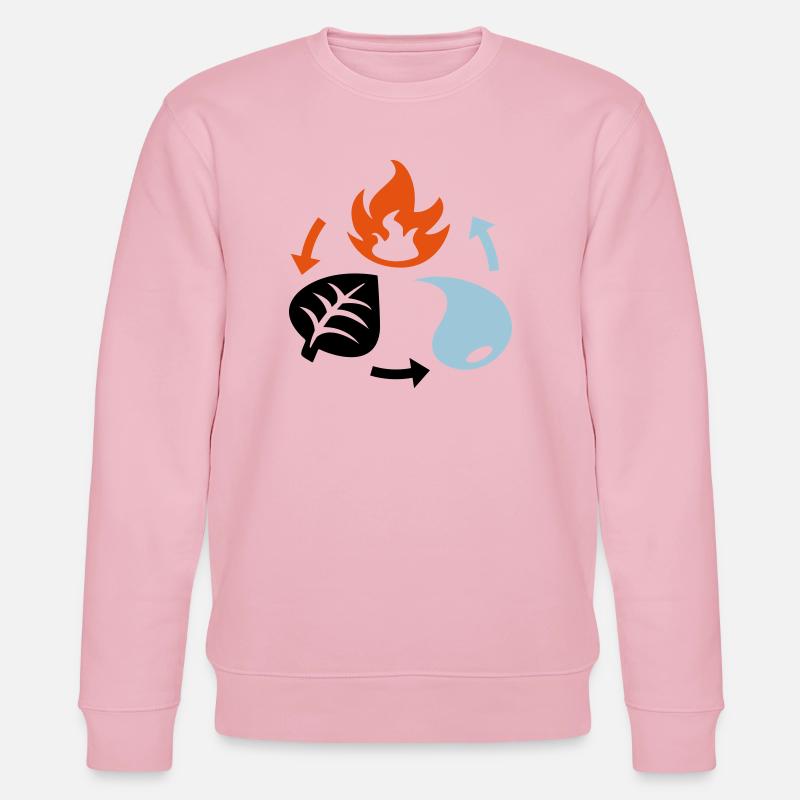 Feuer, Wasser, Pflanzenelemente - Stanley/Stella Unisex Bio-Sweatshirt CHANGER  - Hellrosa